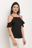 Black Polyester Solid Top