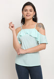 Mint Green Polyester Solid Top