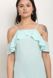 Mint Green Polyester Solid Top